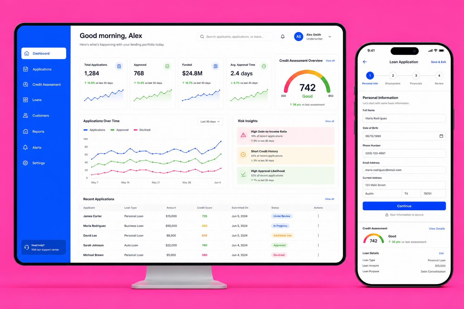 Digital Lending Platform — Self-Initiated Concept interface exploration