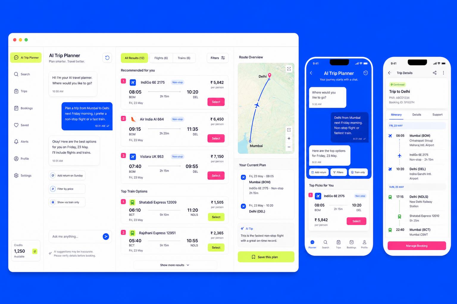 AI Travel Booking — Self-Initiated Concept interface exploration